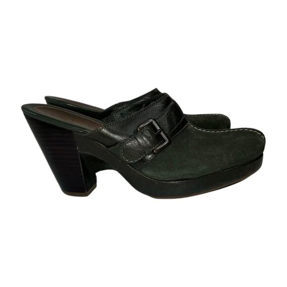 Cole Haan High Heel Mules Clogs Black Suede Leather Size 6.5B - Picture 1 of 6